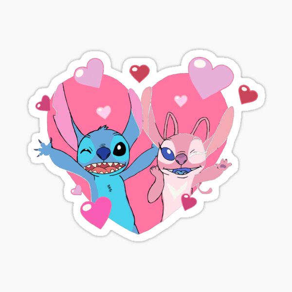 Stitch And Lilo Stitch Angel Love Sticker for Sale by olmera