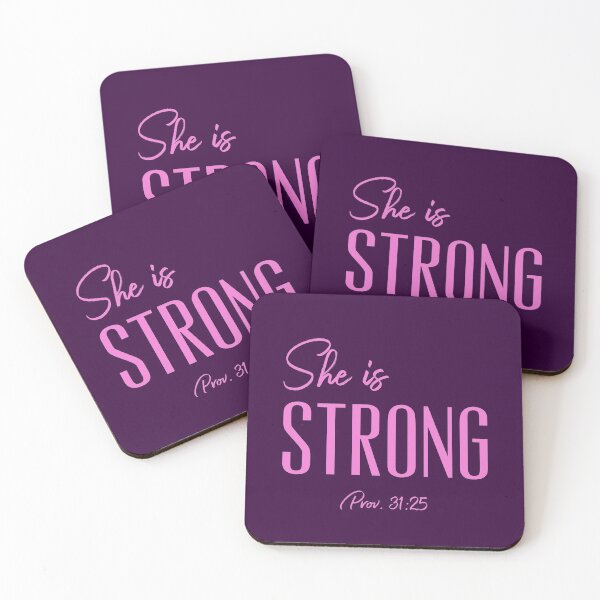 Item preview, She is Strong - Proverbs Bible Verse designed and sold by ShareYourFaith.