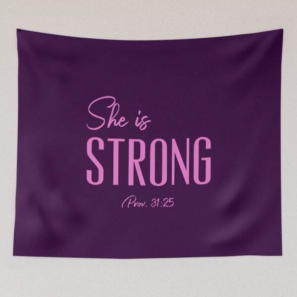 Item preview, She is Strong - Proverbs Bible Verse designed and sold by ShareYourFaith.