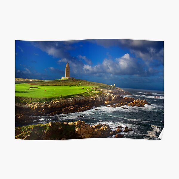 Faro de la torre de Hércules Póster