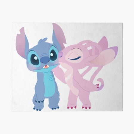 Stitch And Lilo Stitch Angel Love Art Board Print for Sale by olmera