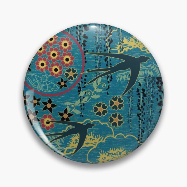 Item preview, Japanese Garden in Teal Gold Red and Black designed and sold by vinpauld.