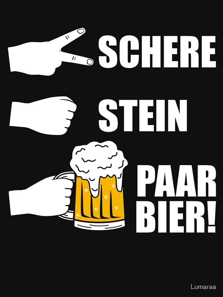 Schere Stein Paar Bier JGA Saufspruch Lustiges Trinkspiel T-Shirt