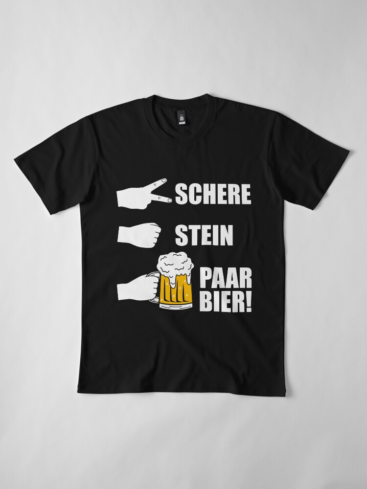 Schere Stein Paar Bier JGA Saufspruch Lustiges Trinkspiel T-Shirt