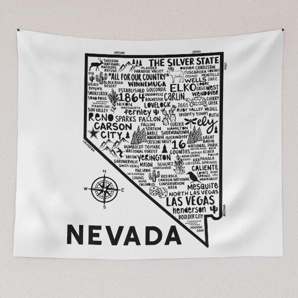 Item preview, Nevada Map designed and sold by fiberandgloss.