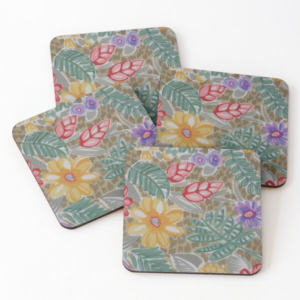 Item preview, Watercolor Tropical on Leopard Skin designed and sold by Leslie Rogers Todder.