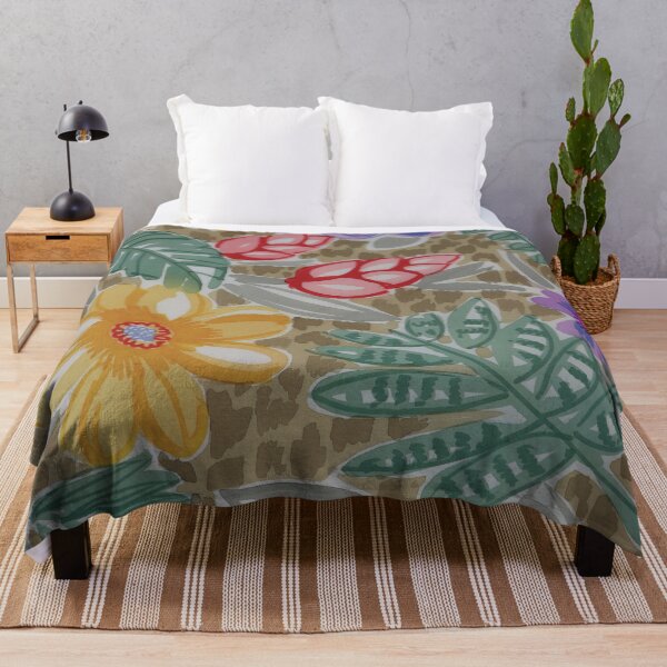 Item preview, Watercolor Tropical on Leopard Skin designed and sold by Leslie Rogers Todder.