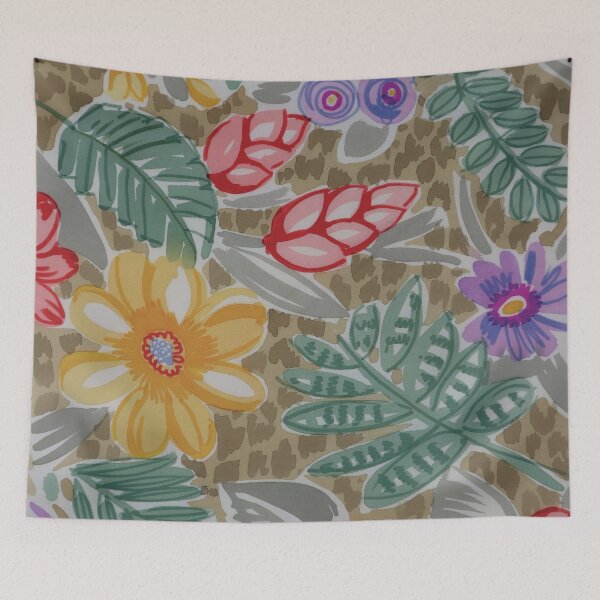 Item preview, Watercolor Tropical on Leopard Skin designed and sold by Leslie Rogers Todder.
