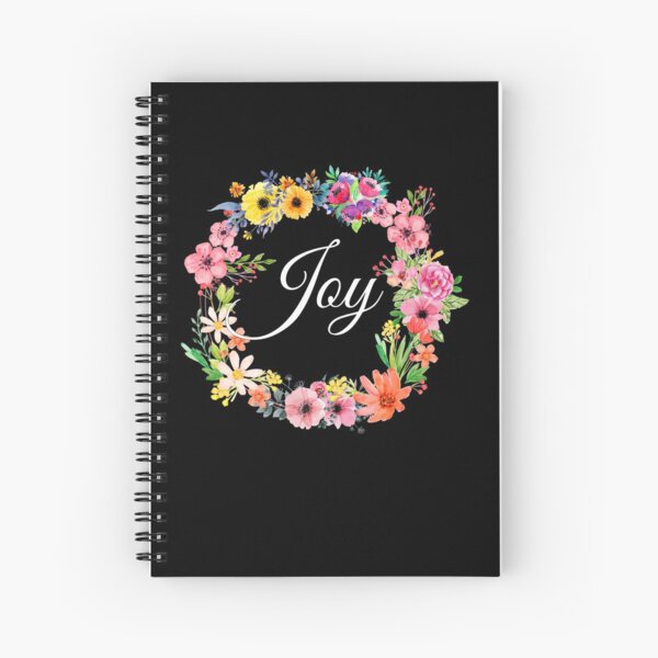Inspirational Gift - Joy Floral Present - Motivational - Affirmation Spiral Notebook