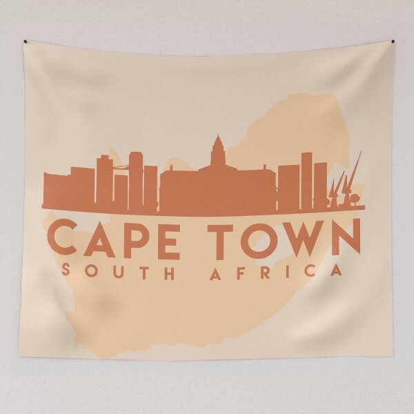 Artikelvorschau, CAPE TOWN SOUTH AFRICA CITY MAP SKYLINE EARTH TONES entworfen und verkauft von deificusArt.