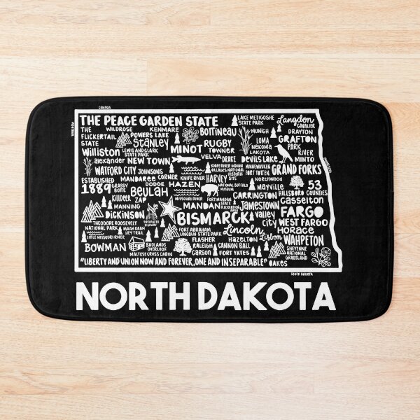 Item preview, North Dakota Map  designed and sold by fiberandgloss.