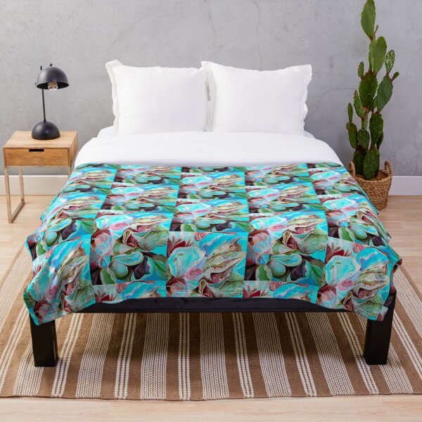 Biophilia Abstract Expressionsim in Contemporary Style Throw Blanket