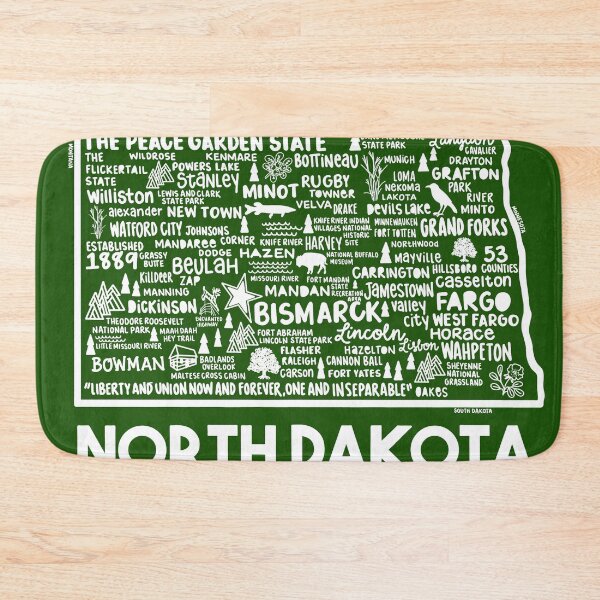 Item preview, North Dakota Map designed and sold by fiberandgloss.