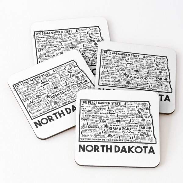 Item preview, North Dakota Map designed and sold by fiberandgloss.