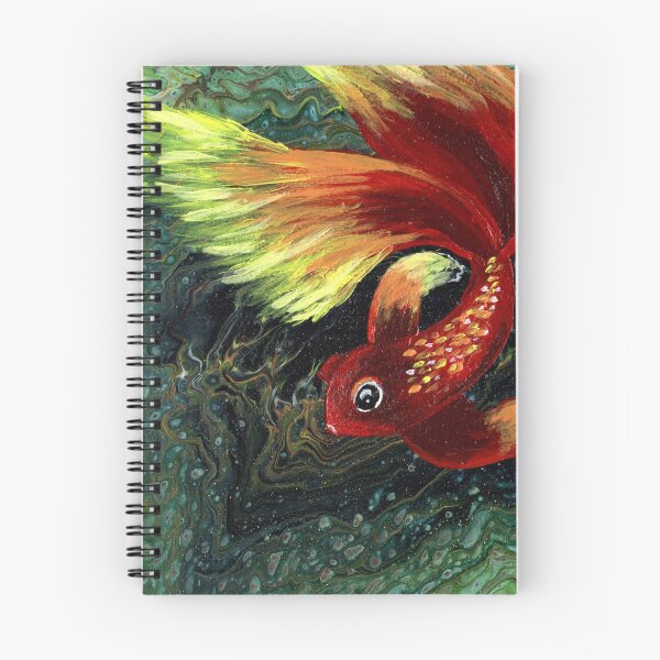 Item preview, "Betta Pool" Embellished Fluid Art Painting designed and sold by peonypours.