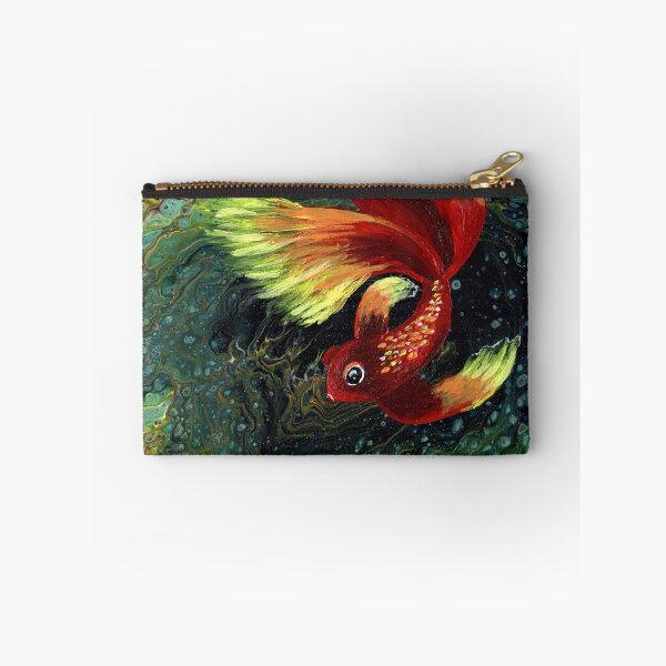 Item preview, "Betta Pool" Embellished Fluid Art Painting designed and sold by peonypours.