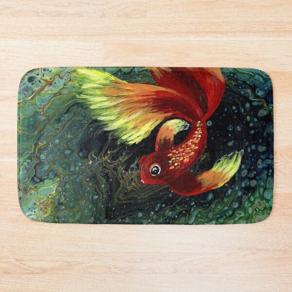 Item preview, "Betta Pool" Embellished Fluid Art Painting designed and sold by peonypours.