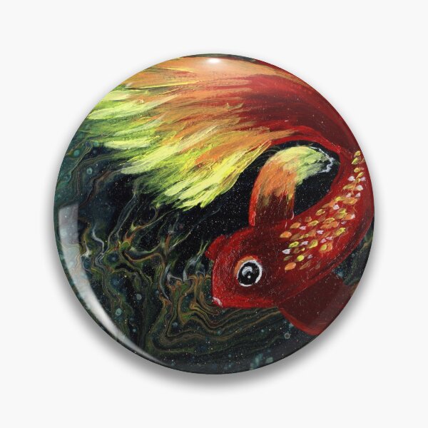 Item preview, "Betta Pool" Embellished Fluid Art Painting designed and sold by peonypours.