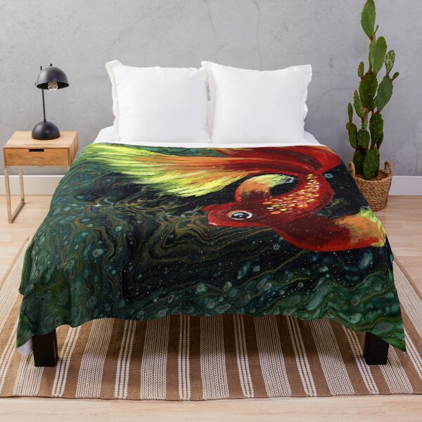 Item preview, "Betta Pool" Embellished Fluid Art Painting designed and sold by peonypours.