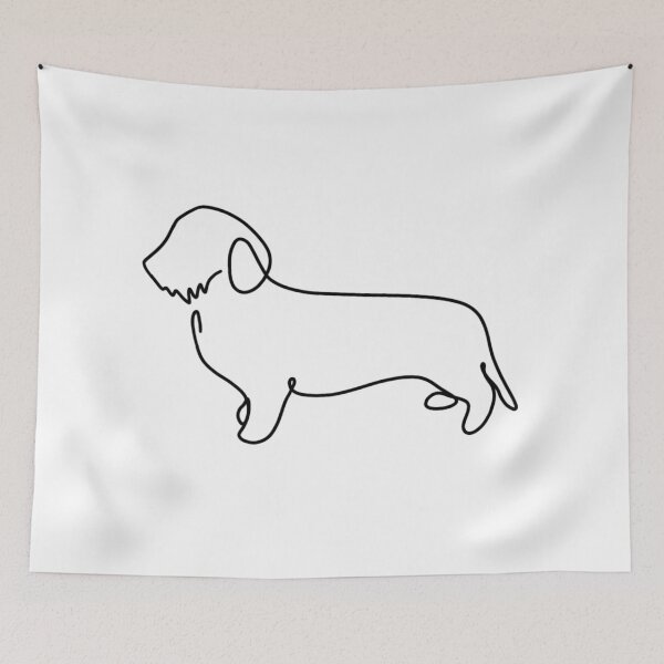 Item preview, One line Illustration of a Dachshund Wirehaired Dachshund designed and sold by dooodles.