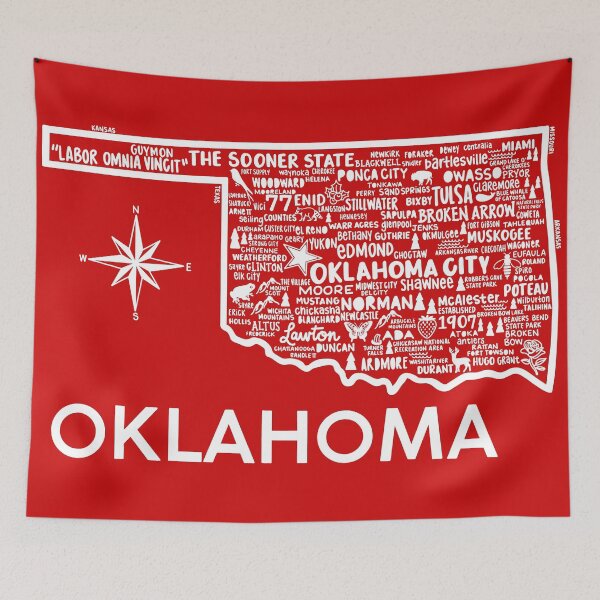 Item preview, Oklahoma Map designed and sold by fiberandgloss.