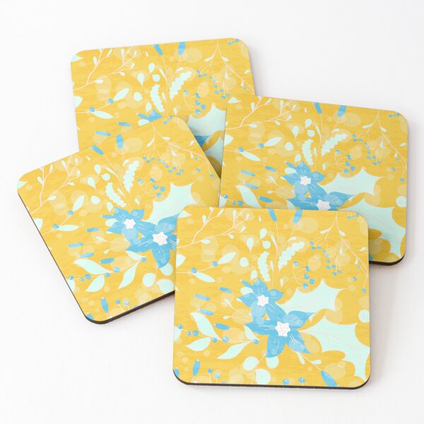 Item preview, Pink Yellow Blue Winter Floral Flower Pattern designed and sold by digitalvintage.