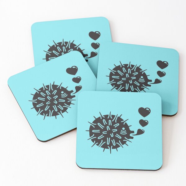 Item preview, Blow fish blowing heart bubbles - Black / Blue designed and sold by SOMA APPAREL.