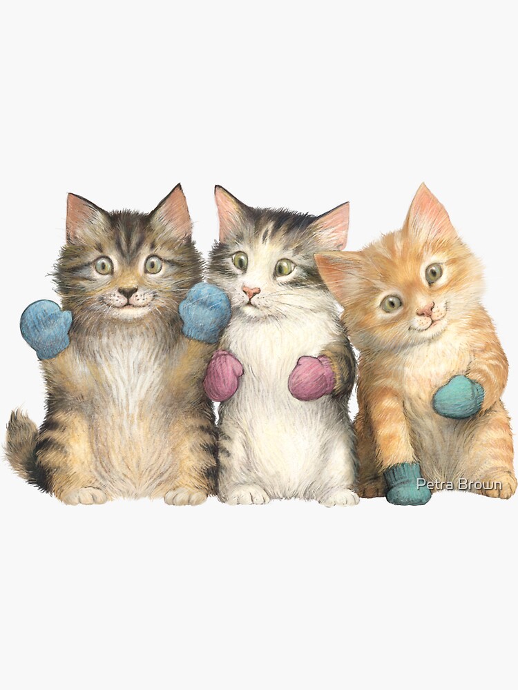 "Kittens in Mittens" Sticker by mydododied | Redbubble