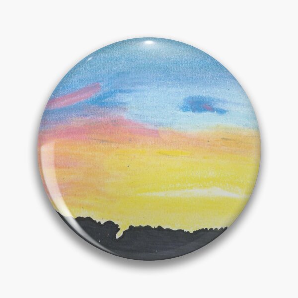 Item preview, Puesta de sol sobre los árboles con tiza Pastel y Sharpie Oval designed and sold by MaxMMasterson.