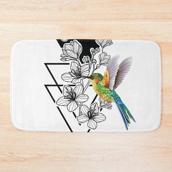 Item preview, Geomteric Hummingbird and Flowers designed and sold by Ninjawhere.