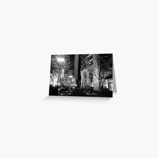 Black and White Lights Greeting Card