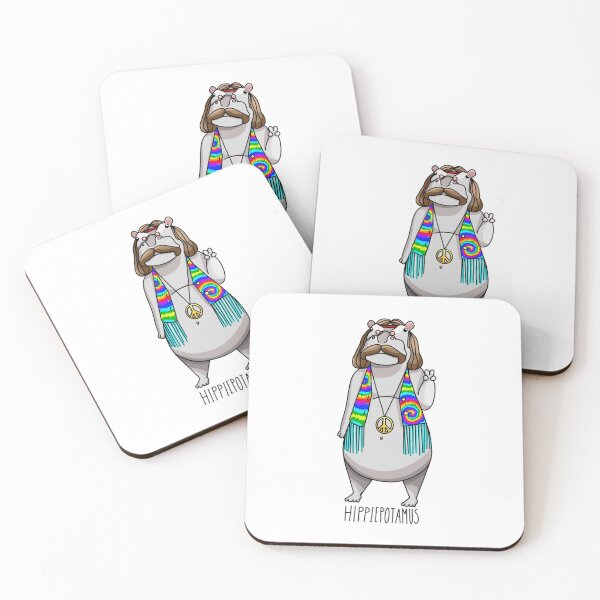 Item preview, Hippiepotamus (Hippie Hippo) designed and sold by The Curly Redhead.