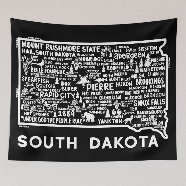 Item preview, South Dakota Map  designed and sold by fiberandgloss.
