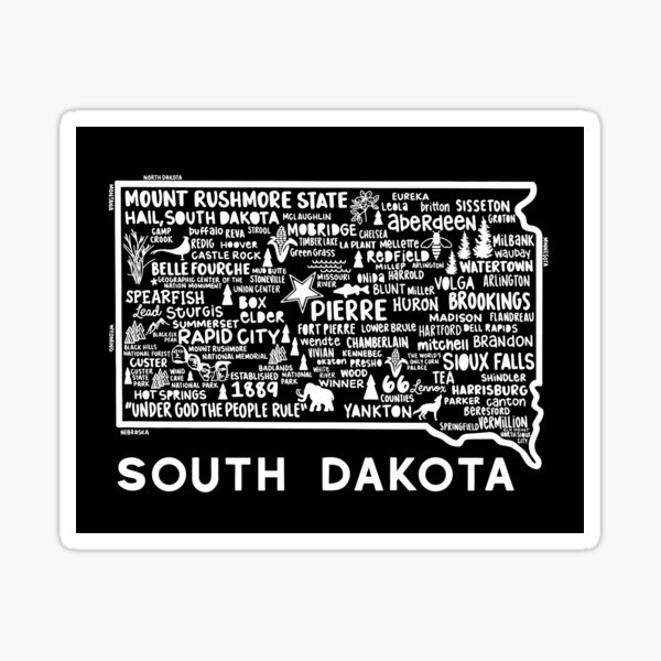 South Dakota Art Stickers for Sale Redbubble