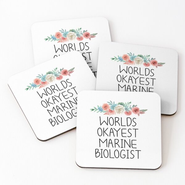 Item preview, Worlds Okayest Marine Biologist  / White / funny Marine life / Gift Idea / Marine Biologist  / Gift for Marine Biologist  / Marine Biology / Marine Life Floral background designed and sold by Chamssou.