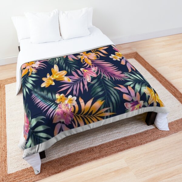 Colourful flowers and leaves Comforter