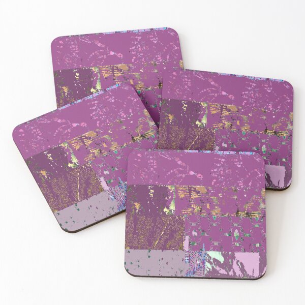 Item preview, Plum textiles, mixed media, fiber art, purple, pink, blue, lavender, orange, green designed and sold by djrunnels.