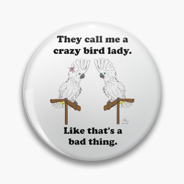 Item preview, Crazy bird Lady with Umbrella Cockatoos designed and sold by Laughing Parrot Studio.