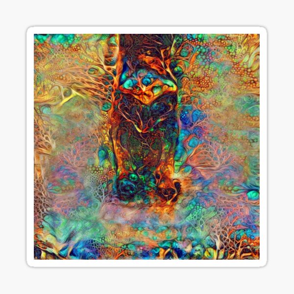Abstractions of abstract abstraction of cat Sticker