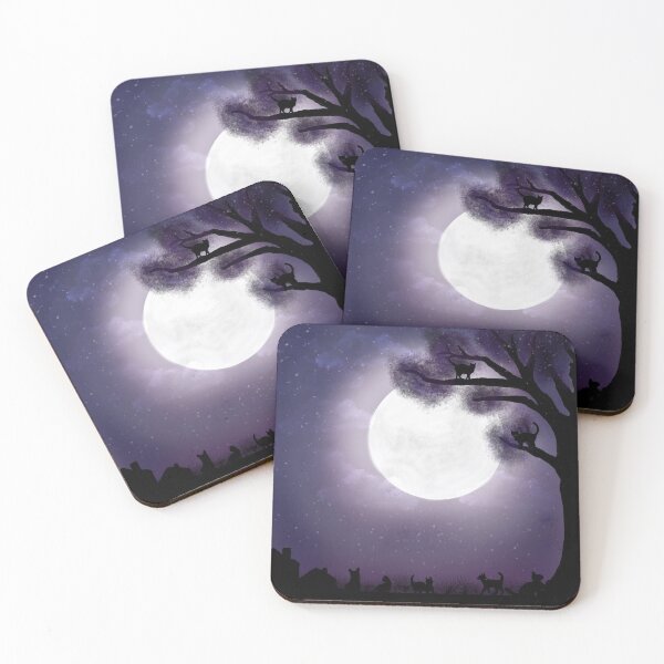 Item preview, cats in moonlight art designed and sold by Stingchic.