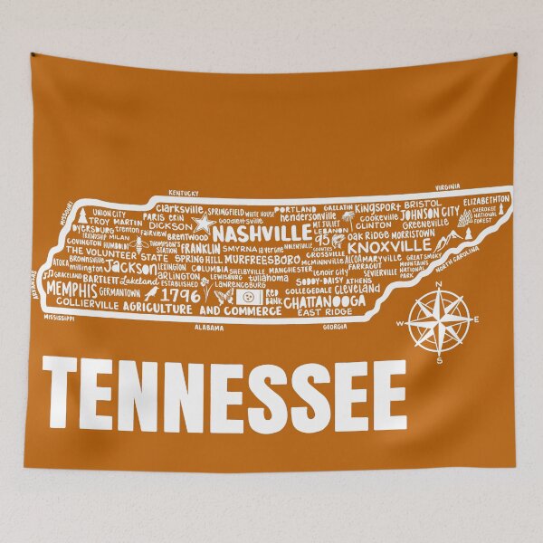 Item preview, Tennessee Map designed and sold by fiberandgloss.