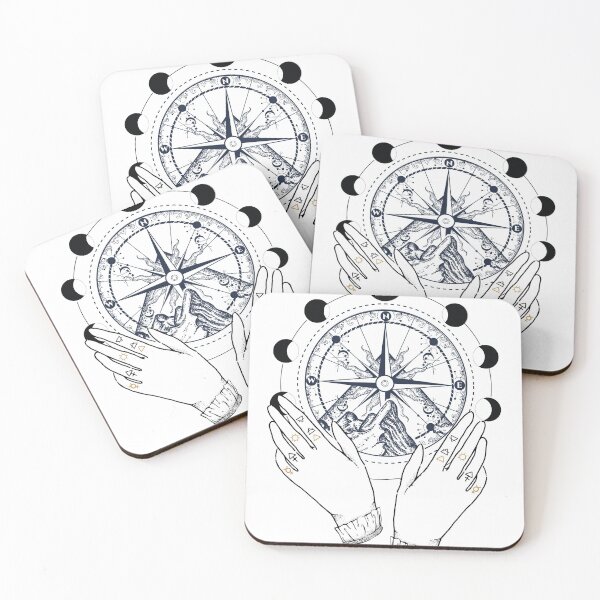 Item preview, Moon Phases with Compass and Hands designed and sold by Ninjawhere.