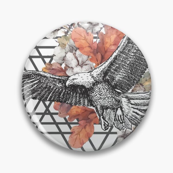 Item preview, Geometric Eagle and Flowers designed and sold by Ninjawhere.