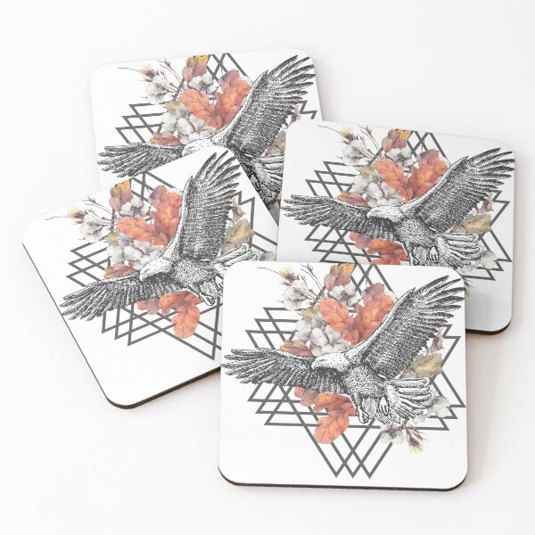 Item preview, Geometric Eagle and Flowers designed and sold by Ninjawhere.