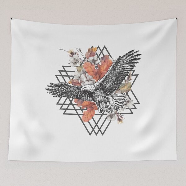 Item preview, Geometric Eagle and Flowers designed and sold by Ninjawhere.