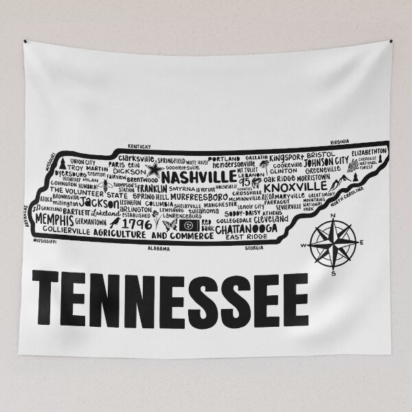 Item preview, Tennessee Map  designed and sold by fiberandgloss.