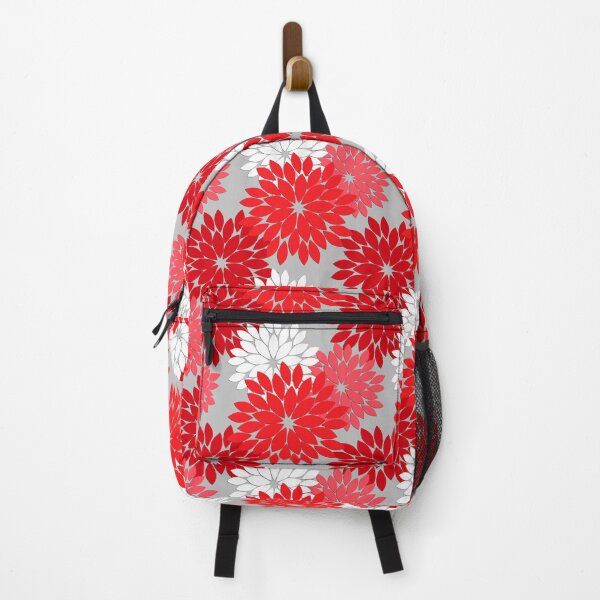 Item preview, Modern Floral Kimono Print, Coral Red and Gray designed and sold by Marymarice.