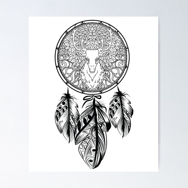 Item preview, Stag Head and Dreamcatcher designed and sold by Ninjawhere.