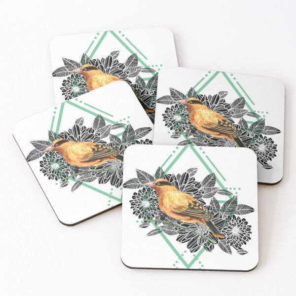 Item preview, Geometric and Bird with Flowers designed and sold by Ninjawhere.