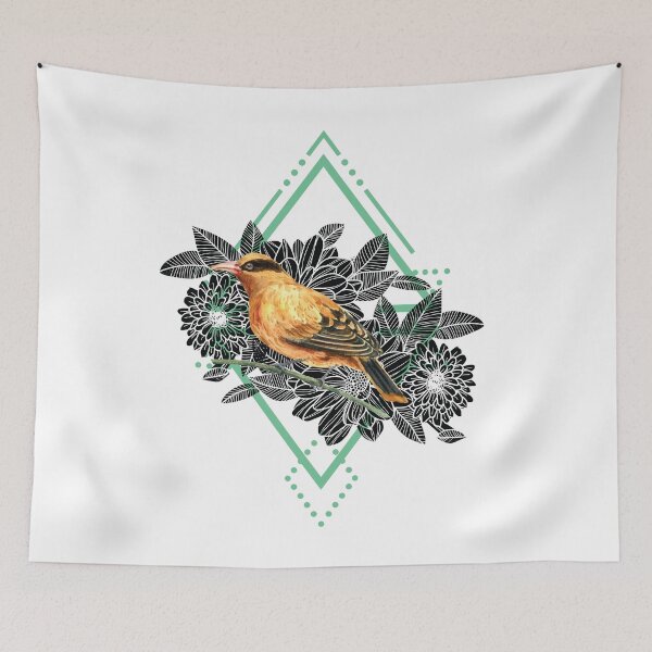 Item preview, Geometric and Bird with Flowers designed and sold by Ninjawhere.